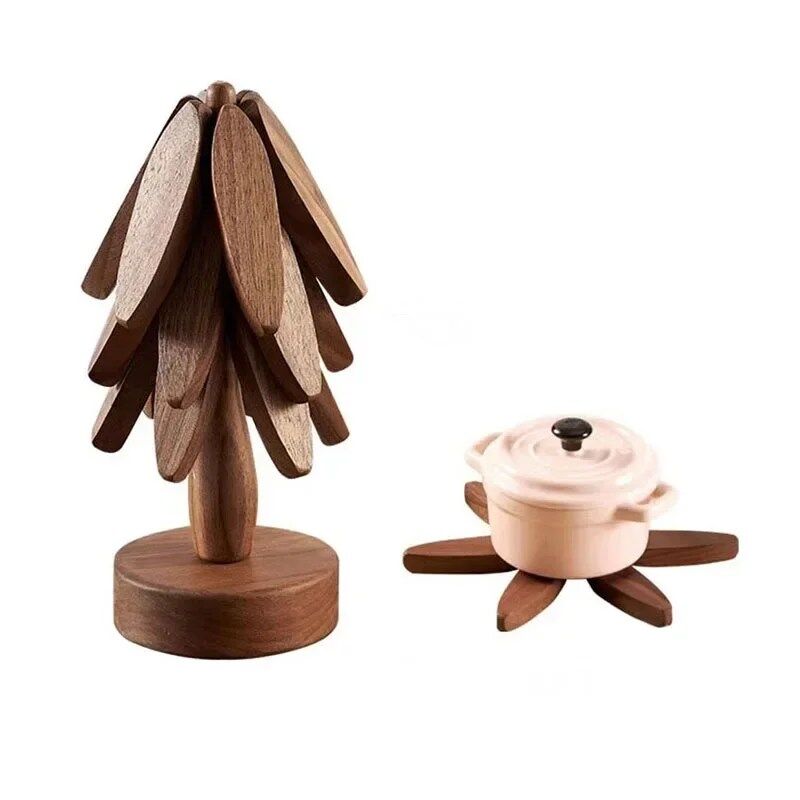 3pcs Heat resistant trivets for pots or mugs in tree shaped decoration