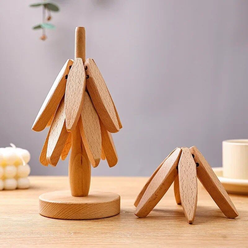 3pcs Heat resistant trivets for pots or mugs in tree shaped decoration - Image 4